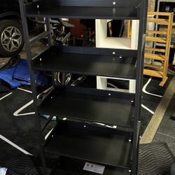 6-Shelf Black Bookcase
