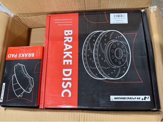 New R-Premium Drilled & Slotted Brake Rotor and Brake Pad Kit