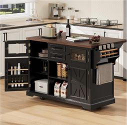 Kitchen island with wheels