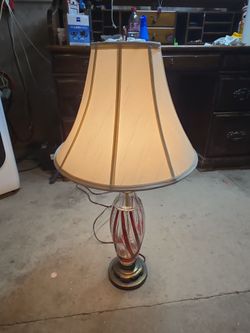 Vintage ruby flash glass electric lamp
