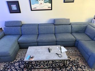 West Elm Sectional in denim Blue