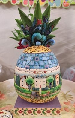 Vintage 2006 JIM SHORE Welcome All Pineapple Figurine NEW