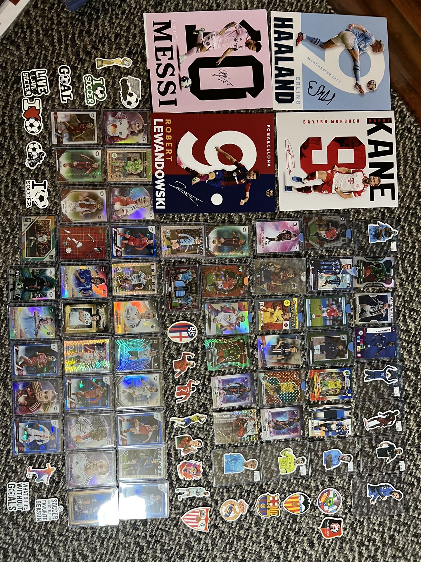 Haaland Jersey Messi Ronaldo Ibrahimovic Soccer Card Lot Men’s Women’s Holographic Color