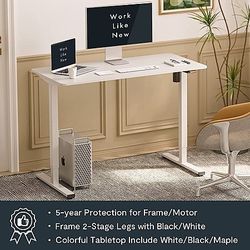 White Minimalist Standing Work Station Desk 