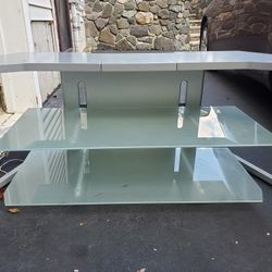 Glass And Steel TV Stand