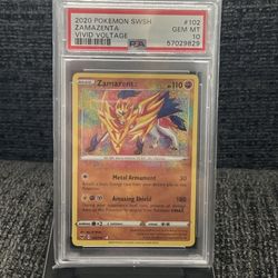 2020 Pokémon Sword & Shield Vivid Voltage ZAMAZENTA 102 PSA 10 GEM MINT
