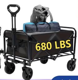 680 lbs Heavy-Duty Wagon All-Terrain Folding Cart 