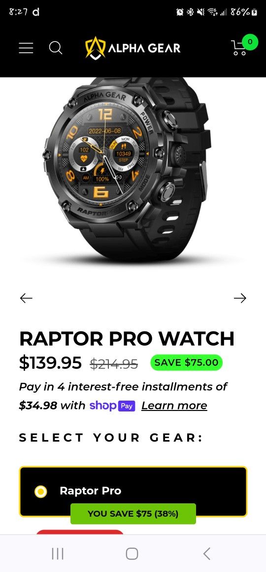 Raptor Pro Smart Watch