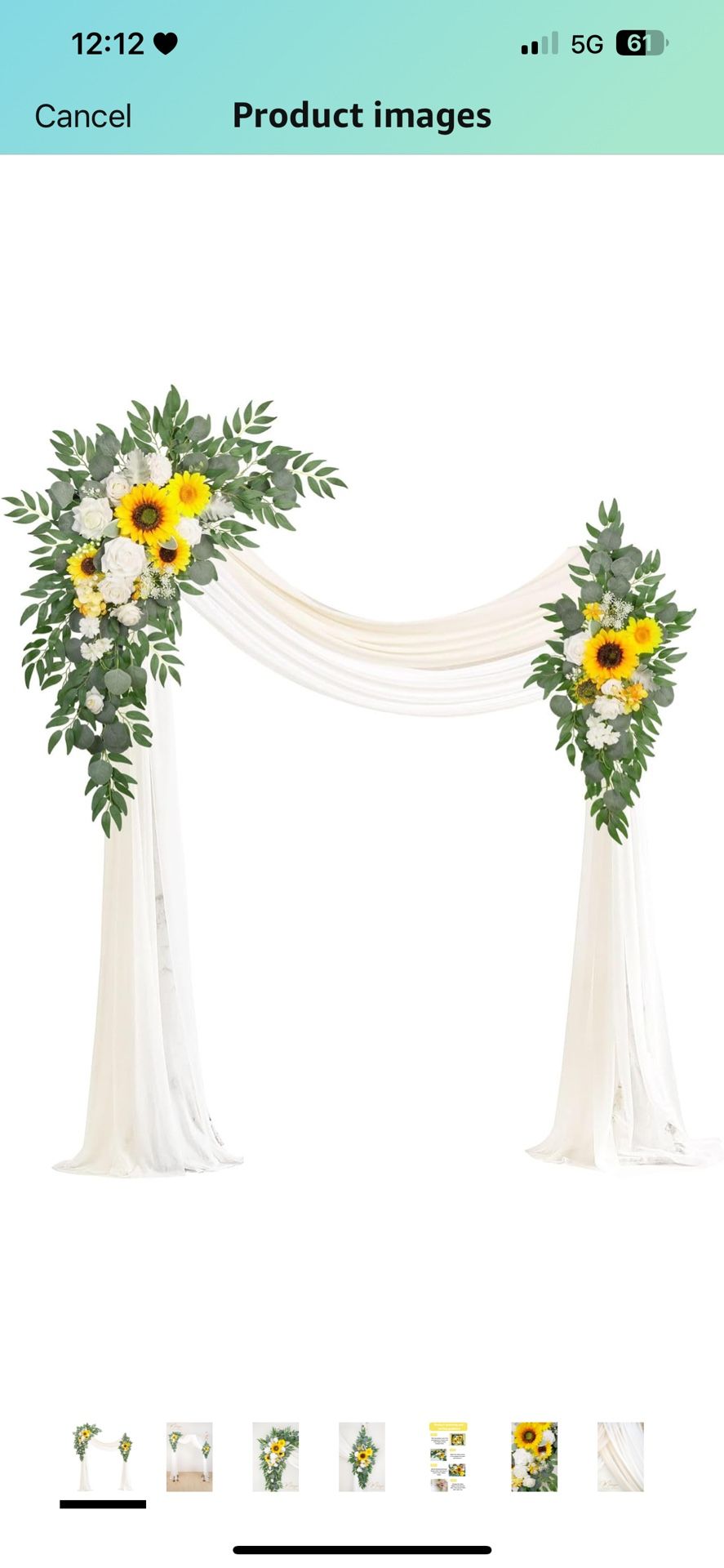 Artificial Arch Flowers Kit(Pack of 4),2Pcs Artificial Flower Arch Decor, 2Pcs Drapes, Ceremony and Reception Background Rose Decoration, Rose Sunflow