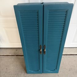 Teal Medicine Cabinet Restored