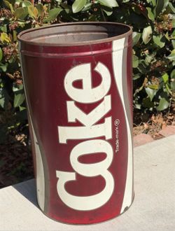 Vintage Coca Cola steel trash can