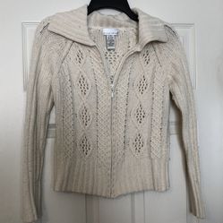 Maggie & Zoe Girls Size Large (14) Cream Colored Cardigan
