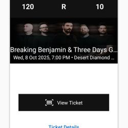 (2) Breaking Benjamin & Three Days Grace Tickets 