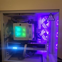 All White Gaming Computer RTX 5070 12GB  R9 7900x 32GB RGB DDR5 Ram