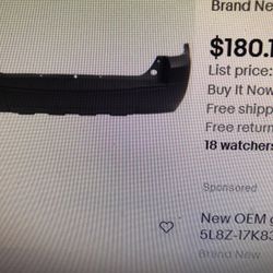 2005-2007 FORD ESCAPE REAR BUMPER XLS-XLT NO FLARE