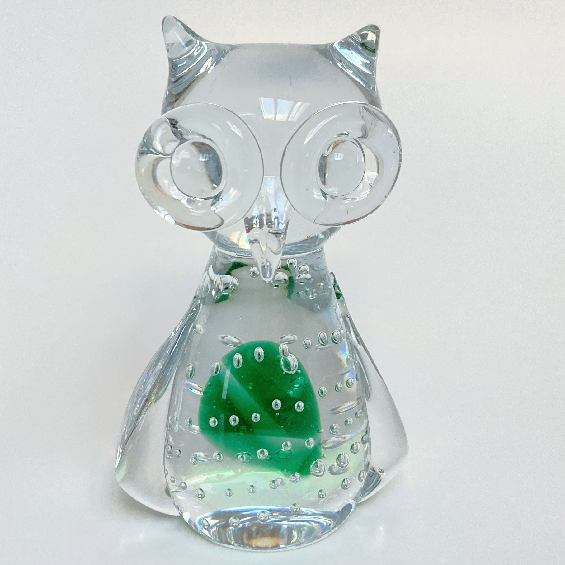 Vintage Handmade Controlled Bubble Crystal Owl