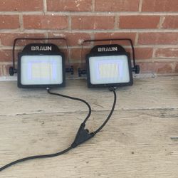 2 Braun Detachable LED Floodlights 