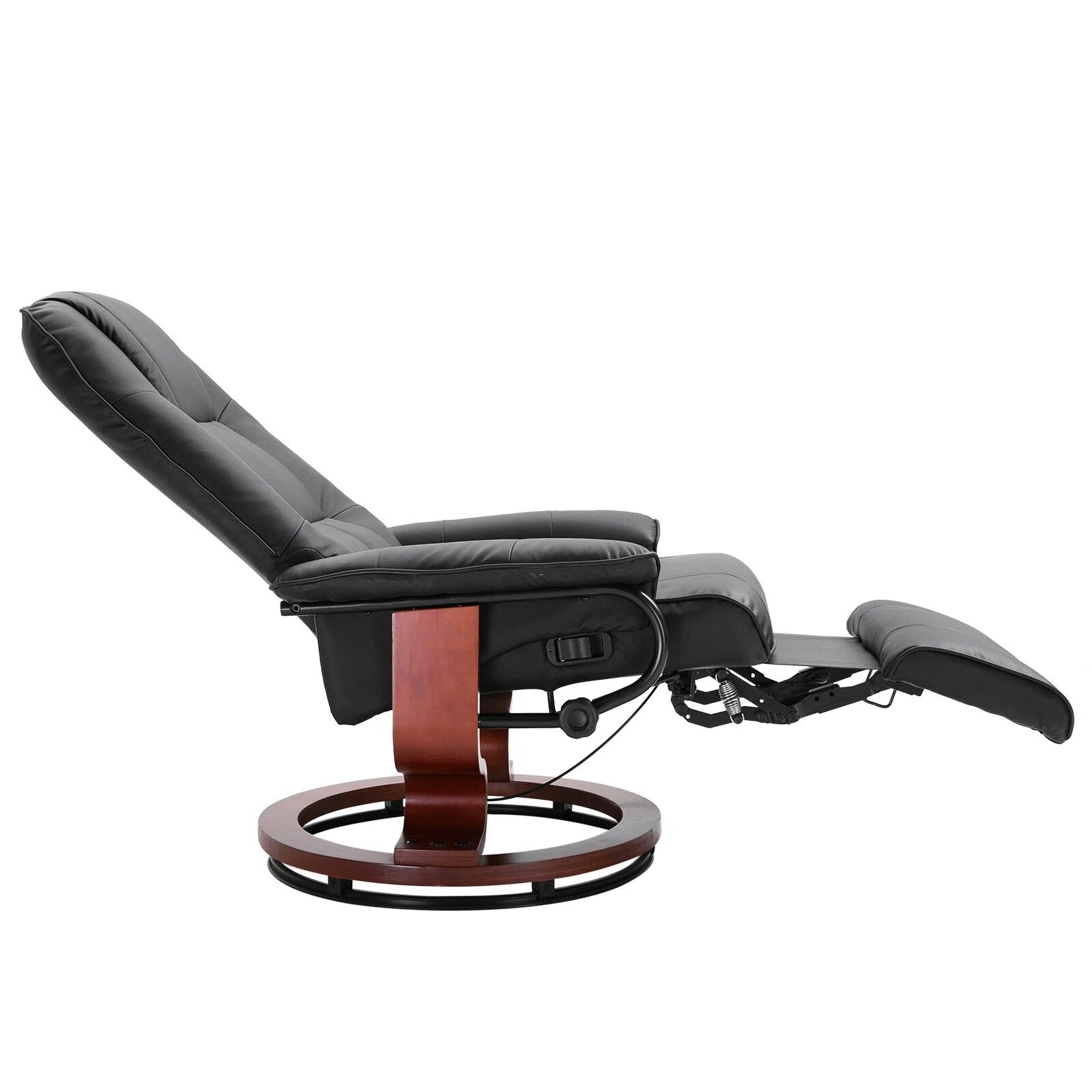 Faux Leather Adjustable Manual Traditional Swivel Base Recliner Chàír with Footrest