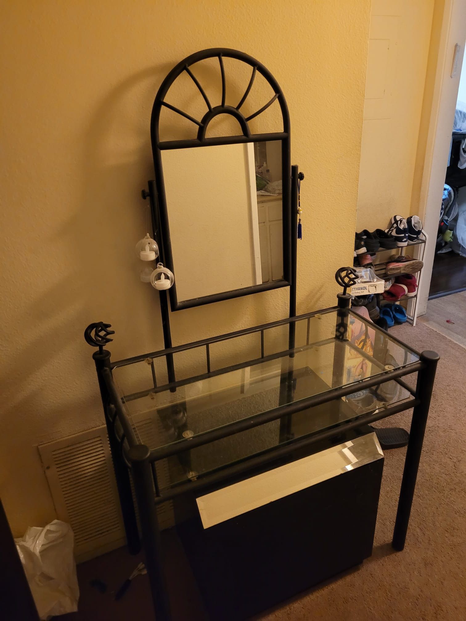 Black Metal Vanity with Mirror Must Go This Weekend
