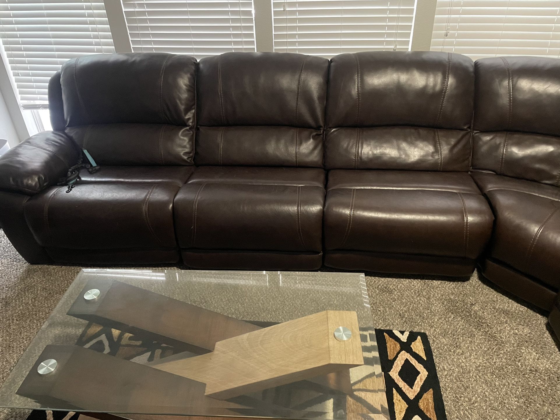 Italian leather reclining Couch 