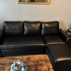 Small Leather Couch And Ottoman 