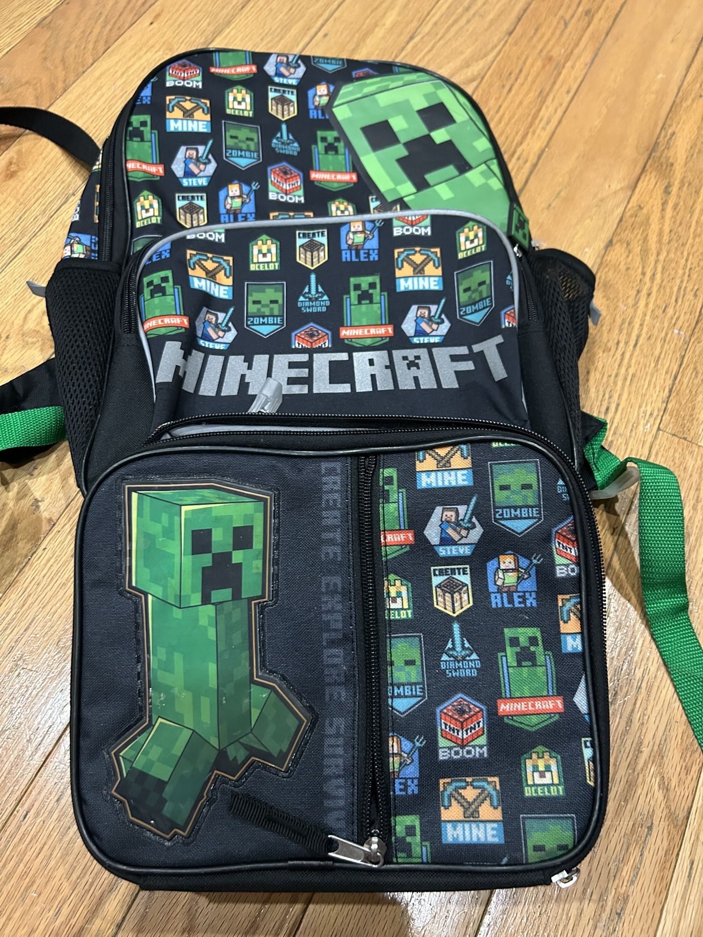 School Backpacks Minecraft With Lunch Pack