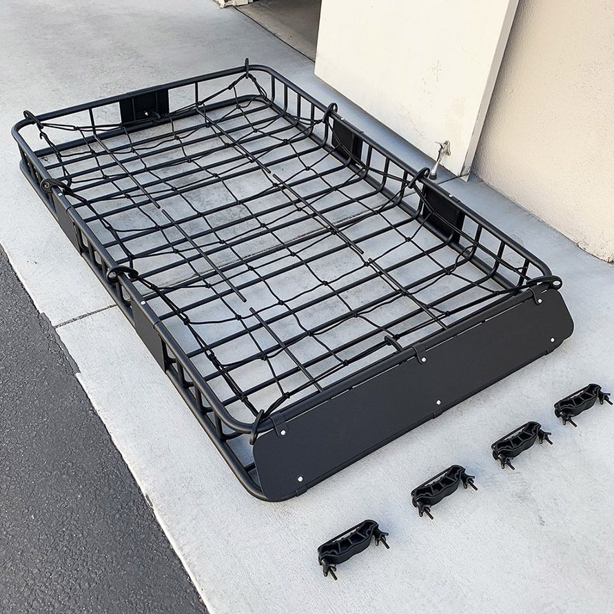 Brand New $130 Roof Basket and Cargo Net (Set) 64x39” Car Top Carrier Luggage Holder 150lbs Max 
