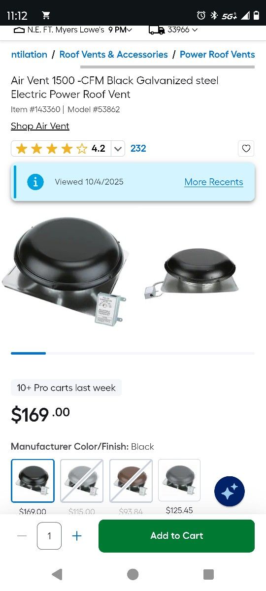 Electric Roof Vent With Thermostat