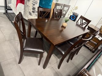 Dark Wood Dining Table with 6 Chairs ‼️ Only $699 ‼️