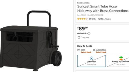 Suncast Smart Tube Hose Hideaway with Brass Connections