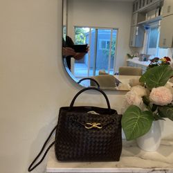 ✨Beautiful Design Purse Braided Leather Handbag Crossbody Bag Mid sized Perfection Chocolate Brown 