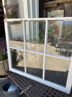 Vintage 6-Pane Wooden Window Frame