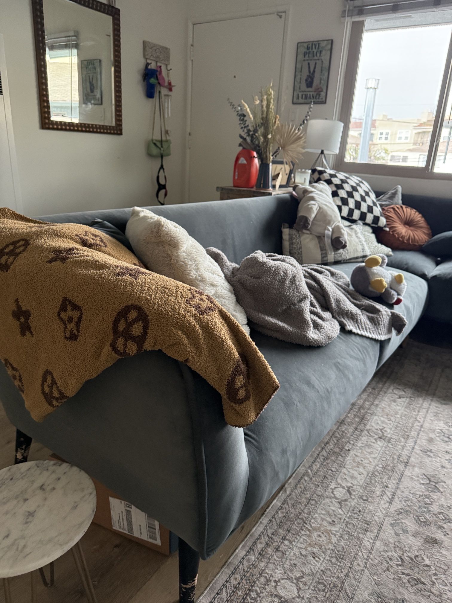 Couch, TV stand, Electric Desk (non moving) For Sale