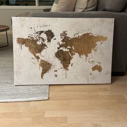 Oliver Gal 24”x36” Gold Metallic World Art