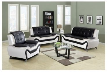 New white and black 3pc. Living room set