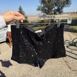 Black Sequin Booty Shorts 