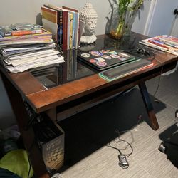 Wood And Glass Desk