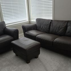 Genuine leather couch set from Macy's. 