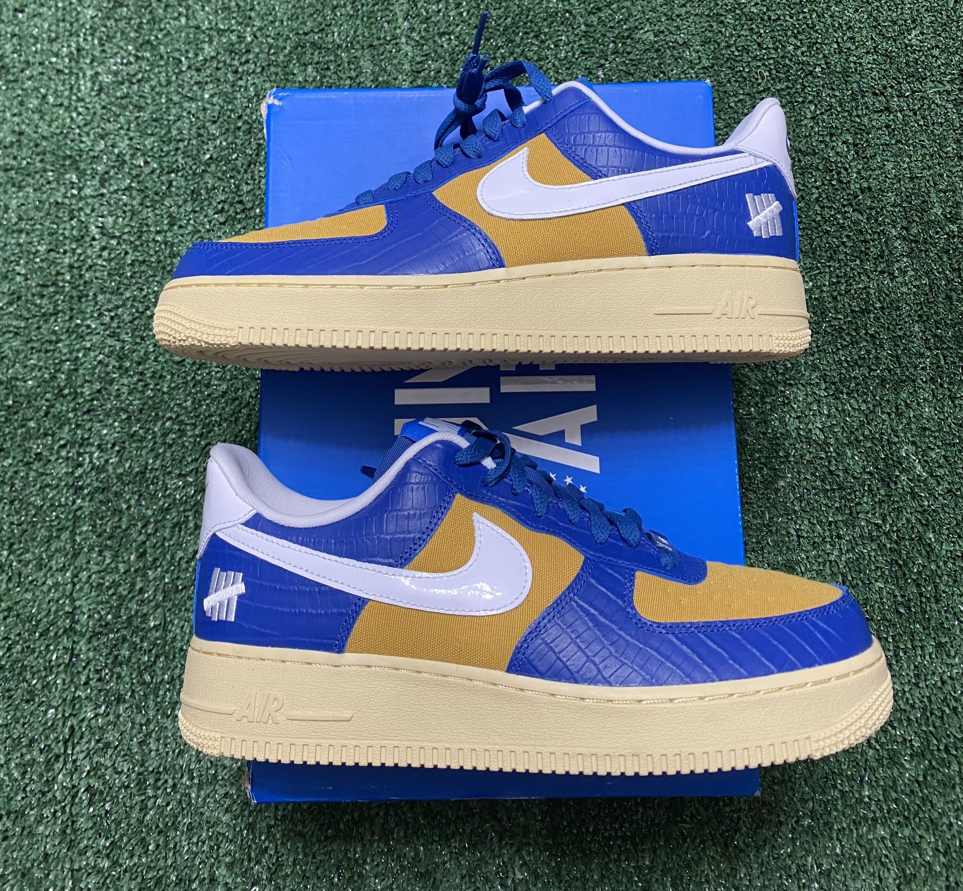 DS Nike Air Force Low SP Undefeated On It Blue Yellow Croc size