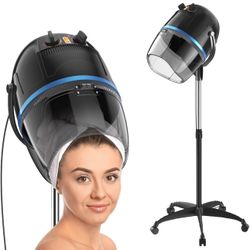 ZENSTYLE 1300W Floor Hair Dryer Rolling Salon Standing Bonnet Black