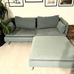 SÖDERHAMN Sofa and Ottoman, Light Green