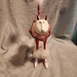 Very Rare! Dept 56 9" Krinkles Red Polka Dot Valentine CAT Figure Patience Brews