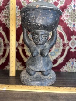 African Antique Carved Wood Fertility Figure