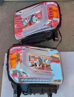14-15 Gmc Sierra LED DRL Projector Headlights Luces Focos Micas Faros Faroles Headlamps