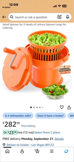 Commercial salad spinner 2 1/2 gallons