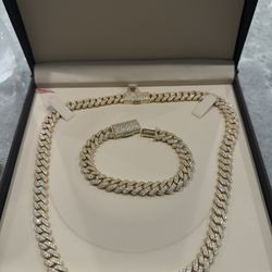 Moissanite Chain And Bracelet 