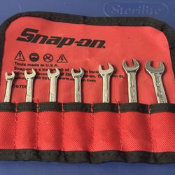Snap-on Tools 7 pc 6-Point Metric Flank Drive® Midget Combination Wrench Set (4–9 mm)