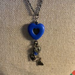 Blue Stone Heart Necklace 