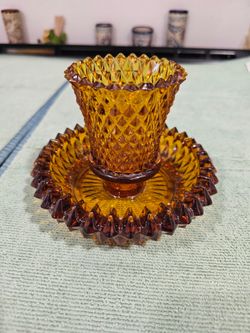 Indiana Glass Amber candleholder