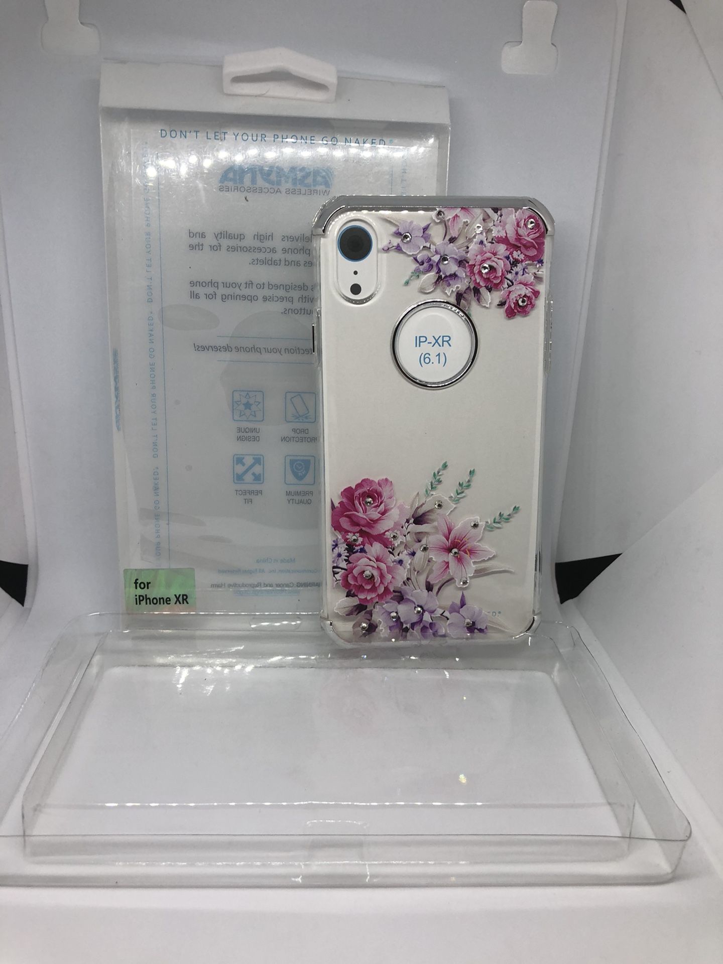 For iPhone XR flower clear TPU protective case funda cover